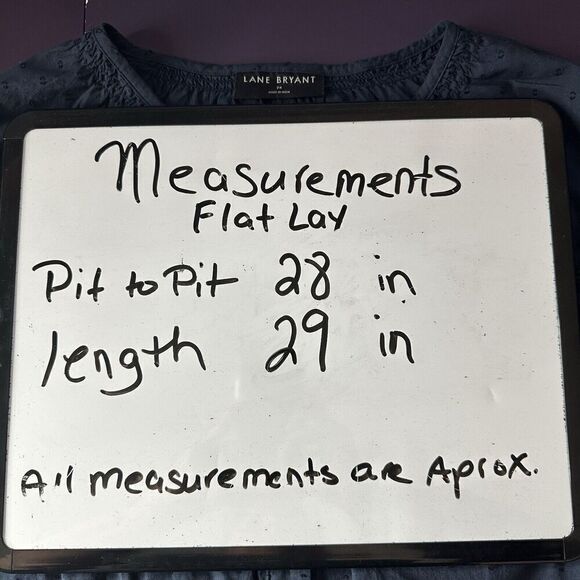 Lane Bryant Top Women Plus Size 24 Blue Peasant Boho Ruffle Balloon Lace Sleeve - Picture 16 of 16